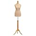 Size 10/12 Female Tailors Dummy Dressmakers Fashion Mannequin Students Cream With Lightwood Stand