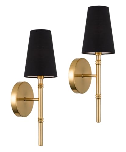 Image of Kira Home Torche II 15 inch Mid Century Modern Wall Sconce for Bathroom Vanity, Pack of 2