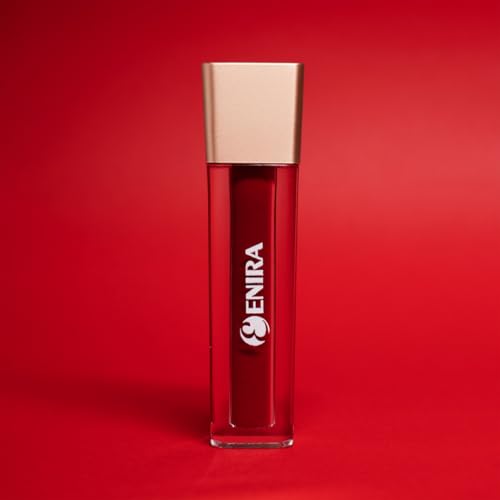 Image of ENIRA Blood Red Liquid Lipstick for Women | 4ml | Matte Liquid Lipstick | Waterproof | Transfer Proof | Smudge Proof | Long Lasting | Highly Pigmented | Vitamin E | Lightweight Non-Sticky Formula