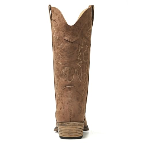 Image of Cowboy Boots for Women, Chunky Heel Western Boot | Mid-calf cowgirl boots with all-day comfort, ideal for daily outfits, country music festivals and western themed occasions