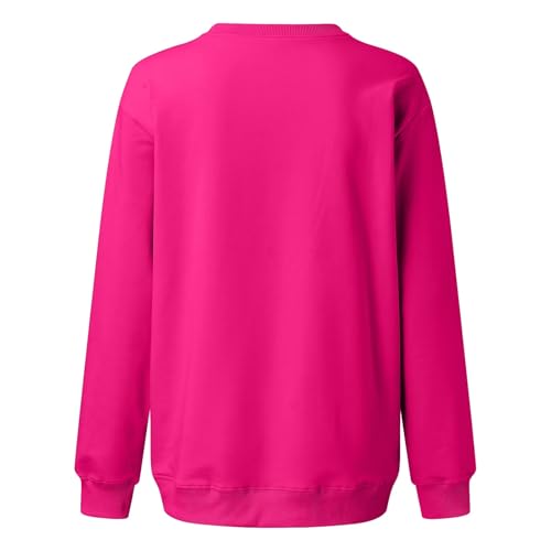 Image of Women Crew Neck Sweatshirts Fall Casual Oversized Sweat Shirts Long Sleeve Cute Preppy Sweatshirt Comfort Pullover
