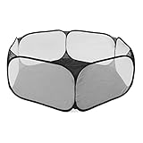 Dpofirs Tienda para Animales Pequeños, Parque Interactivo Plegable y Transpirable para Mascotas, Resistente y Seguro, Adecuado para Madres de Mascotas, 37 X 61 X 120 Cm (Black)