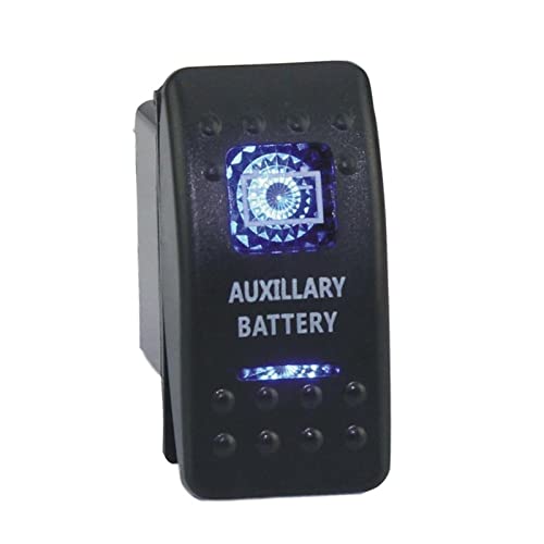 Interrupteur marin SPST double LED illuminée et étanche pour panneaux 12V