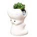 Nordic Style Hippo Shape Ceramic Pen Cup Pen Holder Hippo Pencil Holder Planter Pot Succulent Pot Home Office Room Decor(White)