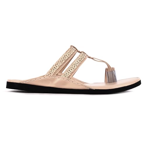 Image of CANVI Stylish | Fancy | Comfortable Kolhapuri Chappal Sandal Slipper for Men Stylish Faux Leather Men's Kolhapuri Slippers Sandals for Men Stylish & Comfortable