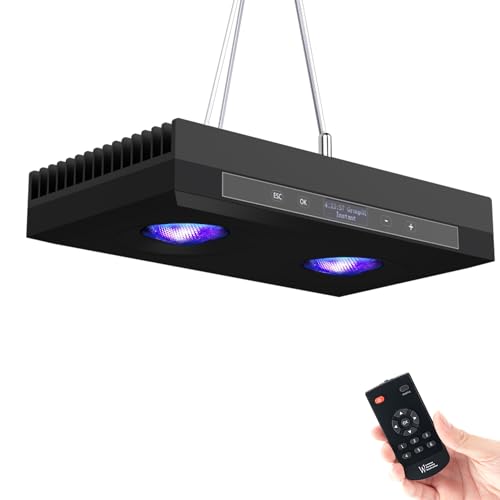 Image of Aquarium Light - 95 Watt Sunrise Sunset Moonlight, Group Control Program Coral Reef Light Dimmable Full Spectrum for Marine Tanks,Saltwater Tank Light with Timer (G5 Suspension Version)