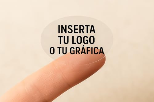 30 etiquetas adhesivas personalizadas con texto, logotipo o imagen – Pegatinas transparentes a medida para empresas, eventos o uso personal (ovalado)
