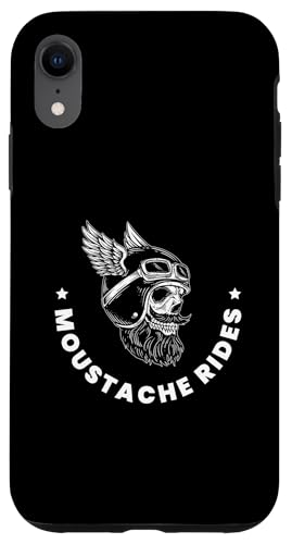 Installazione facile Custodia per iPhone XR Moustache Rides Motorbike Motorcycle Lovers Bike Rider