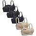Lataly Womens Sleeping Nursing Bra Wirefree Breastfeeding Maternity Bralette Pack of 5 Color Black Beige Size S