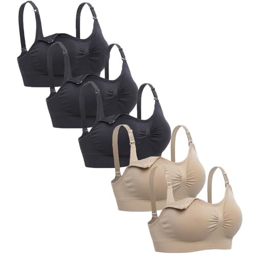 Image of Lataly Womens Seamless Nursing Bra Sleeping Maternity Bralette for Breastfeeding Pack of 3