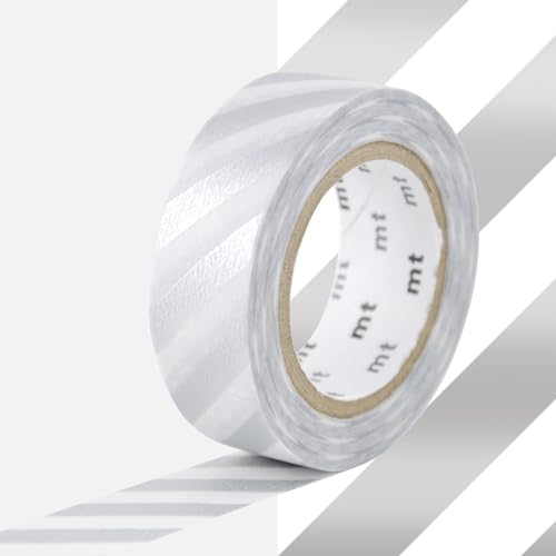 Masking Tape (MT) Rayures Argent - Stripe Silver