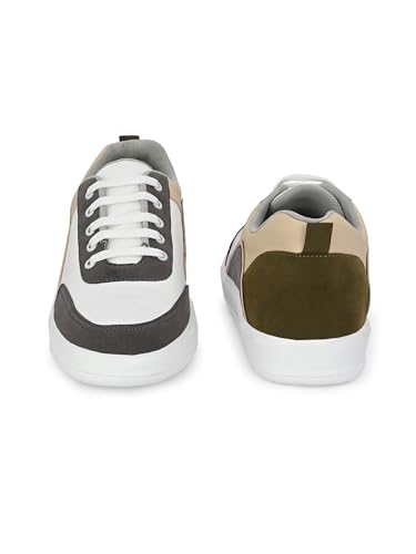 Image of STANPHORD Men Colourblock Chunky Sneakers | Synthetic Lace-Up Sports Casual Shoes | Rubber Sole | Streetwear Walking College Wear (TPBT 8011)