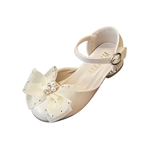 Toddler Girls Summer Sandals Girls Dress Shoes Wedding Party Vacation Party Shoes Low Heel Mary Jane Princess Shoes (White, 2.5 Big Kids)