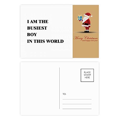 Cartes postales I Am The Busiest Boy Santa Claus lot de 20 pour correspondance
