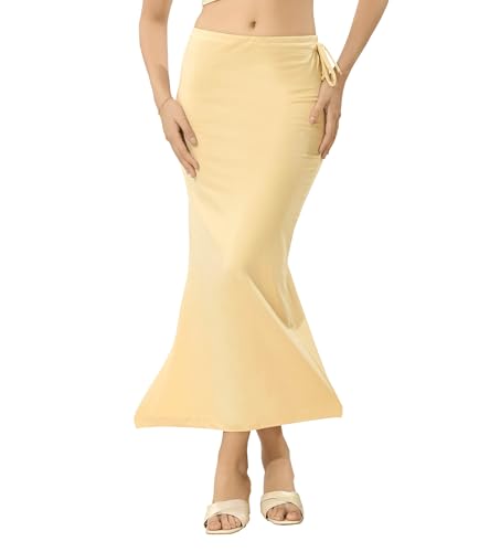 Image of TRASA Womens Saree Shapewear Petticoat, Cotton Lycra Petticoat, Skirts for Women, Shape Wear Dress for Saree