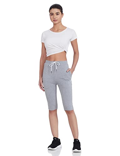 Image of Desi belle Women's, 100% Cotton,Regular Fit,Solid,Track Pant (DBCTTPNT-2 Grey Melange 40)