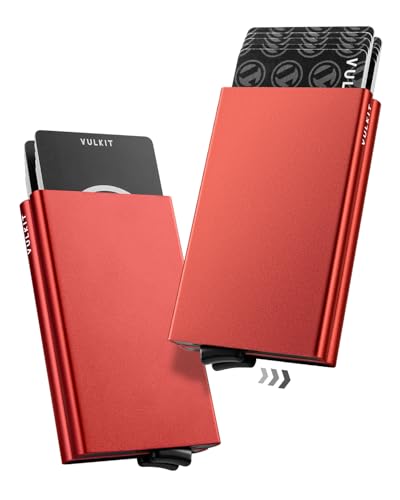 Image of VULKIT Aluminium Men RFID Blocking Wallet(red)