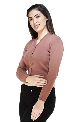 Image of Women Winter Wear V-Neck Full Sleeves Regular Fit Woollen Blouse