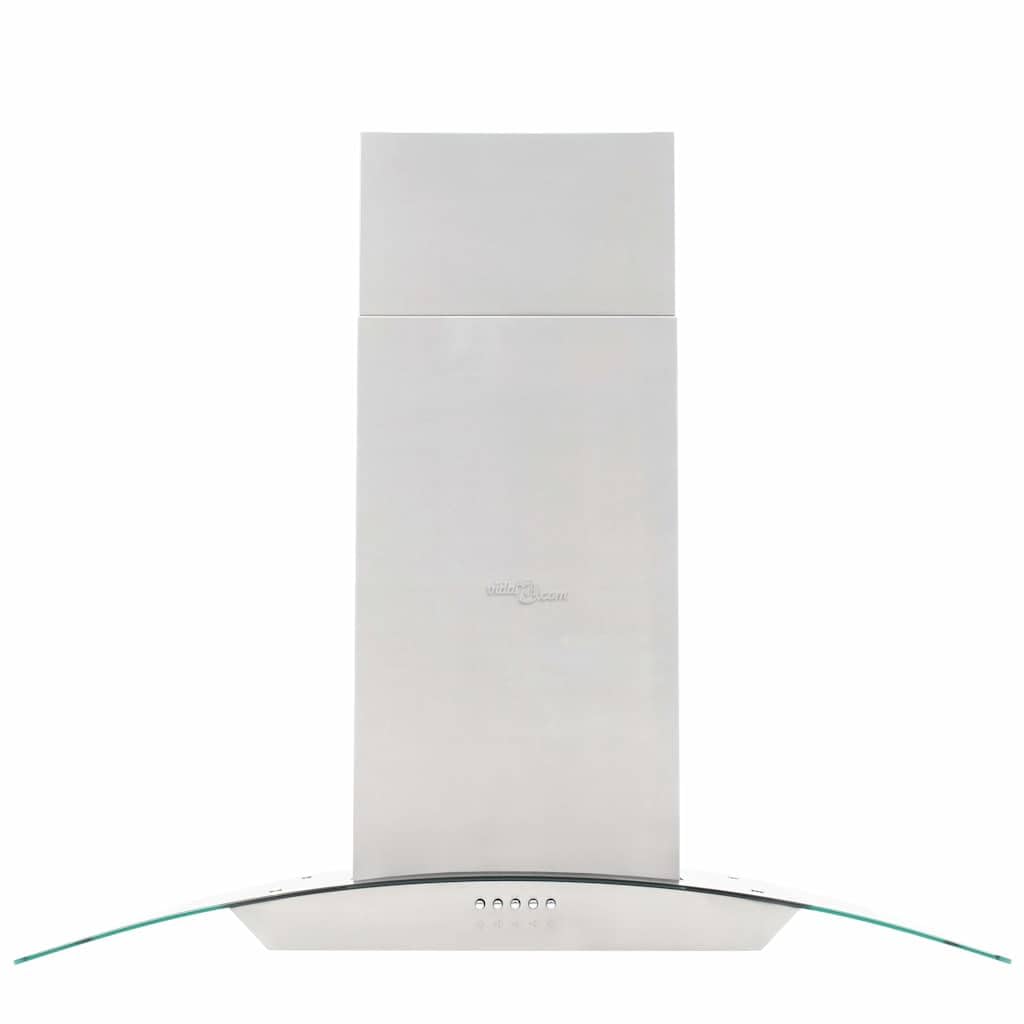 vidaXL Cappa a Isola 756 m³/h LED Acciaio Inossidabile 90cm Filtro Aspirazione