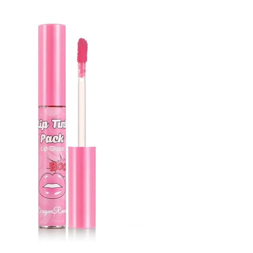Barra de labios peel-off, tinte labial mate peel-off, de larga duración, resistente al agua y a las marcas, brillo de labios voluminizador Magic Colour con copa reveladora antideslizante (#02)