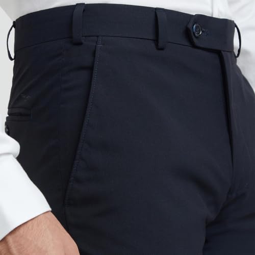 Image of Park Avenue Men Neo Fit Twill Pattern Poly Viscose Blend Flat Front Formal Trouser