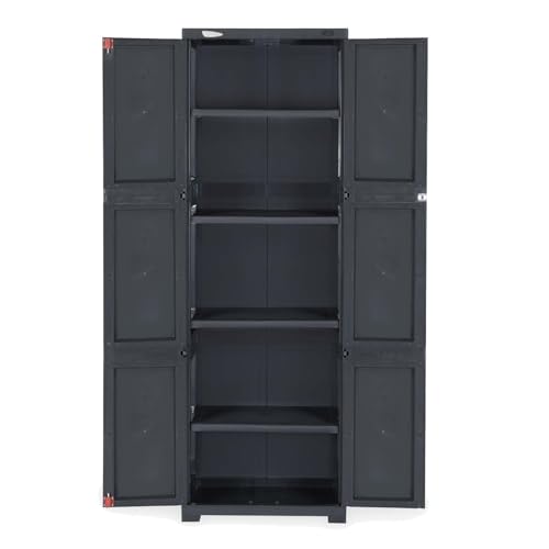 Image of Nilkamal Freedom Large (FML) 5 Shelves Plastic Bookshelf with 3-Year Warranty| Multipurpose Storage Cabinet & Book Rack for Home | Durable, Waterproof, Easy-Clean | Book Organiser | Charcoal Grey