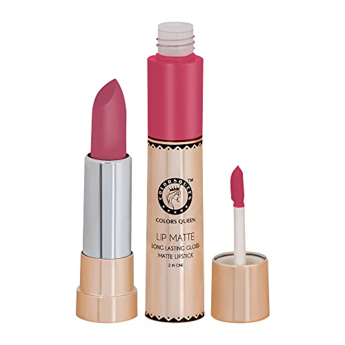 Image of Colors Queen 2 in 1 Matte Lipstick | Lip Matte | Long Lasting Gloss, Waterproof, Non Transferable| (43 - Collage Girl, 8g)