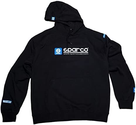 Sparco SP03100NR3L Sweat Shirt (Hooded Www Blk Lrg)