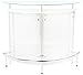 Coaster Home Furnishings Amarillo Glass Top Freestanding Home Bar Cabinet, Modern Liquor Cabinet with 2 Shelves and Wine Glass Rack, White