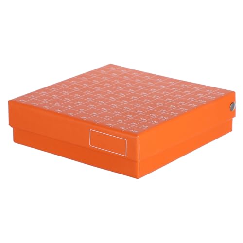 PRETYZOOM Freezer Box Test Tube Holder Test Tube Bottle Holder Container with Lid Large Storage Bins with Lids Sample Tube Holder Centrifuge Tubes Storage Boxes Tube Racks Case Orange Paper