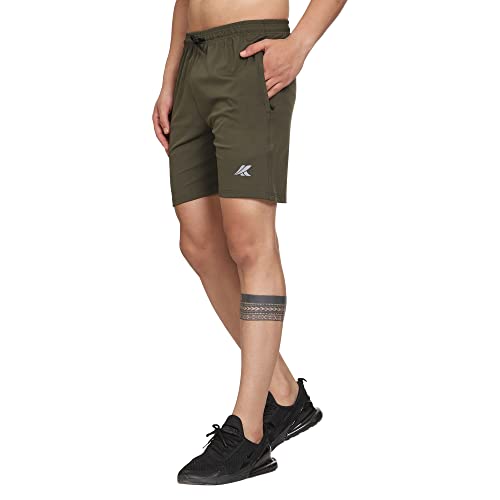 KTCOO Rapid Dry 4 Way Stretchable Outdoor Regular Fit Men’s Sports Shorts – Zipper Pockets – Workout Running Training