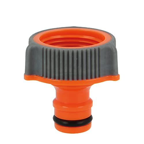 Amig - Adaptador para Unión de Grifo con Manguera | 3/4' | Conexión Rápida y Fácil para Mangueras de Agua | Resistente a Heladas y Rayos UVA | Plástico ABS y Goma | Naranja y Gris