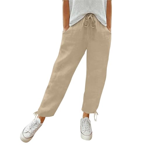 Pantalon taille basse bleu ciel uni ample et léger à poches latérales