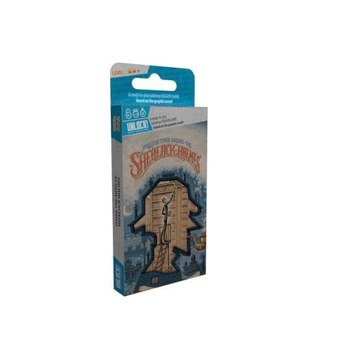 Asmodee, Unlock Short Adventures 10 - In the Head of Sherlock Holmes, Escape Room Card Game, Ages 10 plus, 1-6 Players, 40 Minutes Playing Time