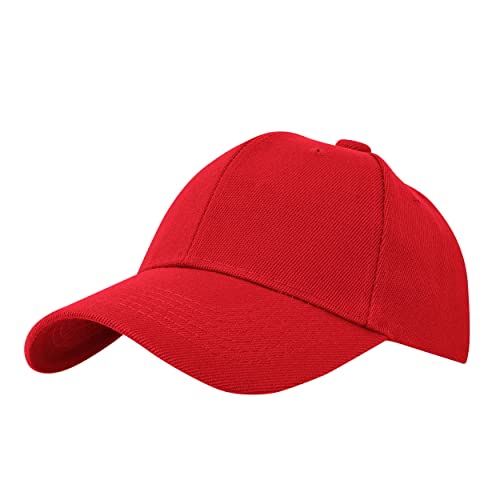 CREACIONES VIVA Gorra de Beisbol-Unitalla-Unisex-Ideal para Bordar o Personalizar-Ajustable-Adulto y Juvenil-Color a Elegir (Acrílico, Rojo)