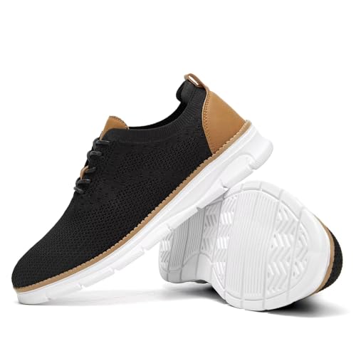 Image of Men's Mesh Sneakers Oxfords Lace-Up Lightweight Casual Walking Shoes Driving Shoes