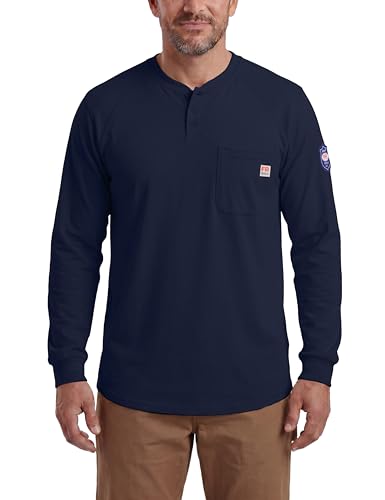 Ubon Mens FR Shirts Flame Resistant Long Sleeve Fire Retardant Welding Work Shirts 5.5 Oz Henley...