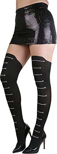 Image of ToBeInStyle Women's Full Footed Pantyhose with Thigh High Designs
