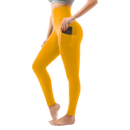 Image of SINOPHANT High Waisted Leggings with Pockets Women, Full Length Capri Buttery Soft Stretchy Yoga Pants