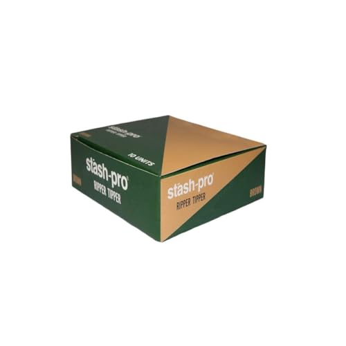 Image of Stash-Pro RipperTipper Brown King Size Smoking Rolling Paper 10 Packs of 32 Leafs with 32 Filter Tips Each