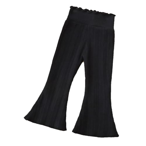 Girls' Flare Leggings High Waisted Rid Knit Bell Bottom Pants Toddler Girls Elastic Waist Yoga Dance Pants