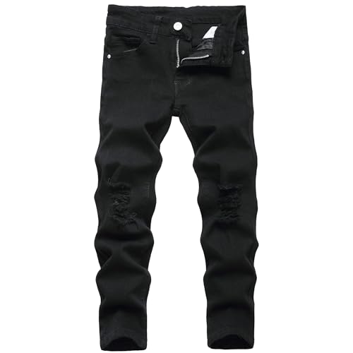 Boy's Ripped Stretch Distressed Slim Fit Jeans Skinny Fashion Denim Pants