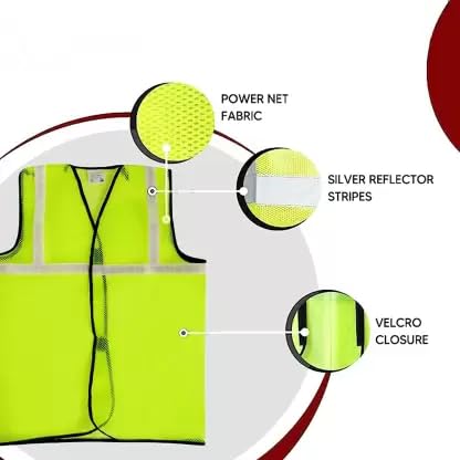 Image of Foot Trends Safety Jacket Reflective High Visibility use For Airport, Construction,Police, Sanitation, Security Guard, Engineering jacket (Free Size, PACK OF 10)