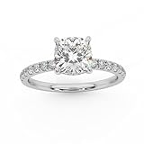 BFD 1.50Carat Cushion Diamond Hidden Halo Engagement Ring in Platinum (950), Women Engagement Ring D/VS Size L
