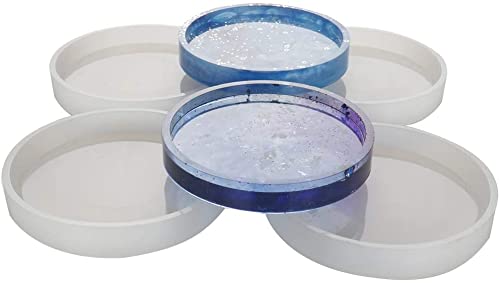 Image of SNOOGG Pack of 2 Silicone Moulds in Round BT Shape for Epoxy Resin Art, DIY, Casting,Making Coaster, Home Decoration, Cup Mat and More ..