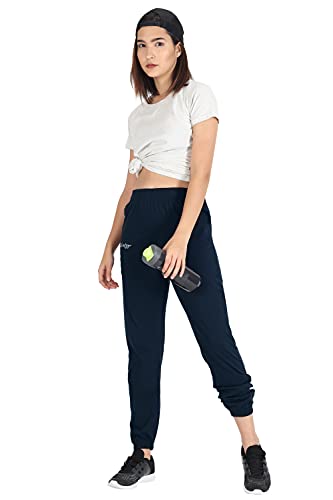 Image of Fflirtygo Cotton Solid Joggers /Track Pant /Solid Pajama /Leggings �100% Export Quality Soft Cotton Night Wear /Pocket Pyjama for Women Blue Pyjama