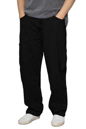 URBANJ Men's Loose Fit Carpenter Denim Jeans Baggy Work Pants