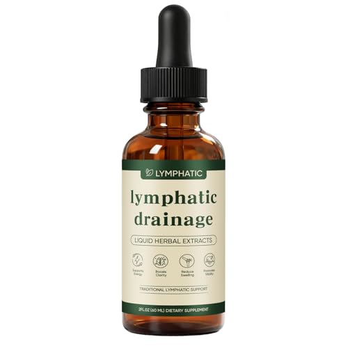 Lymphatic Drainage Drops Bloat Relief & De-Puff Immune & Lymph System Support Supplement Cleavers Red Clover Stillingia Root & Prickly Ash Bark Fluid Retention Vegan & Alcohol-Free 2 Fl Oz