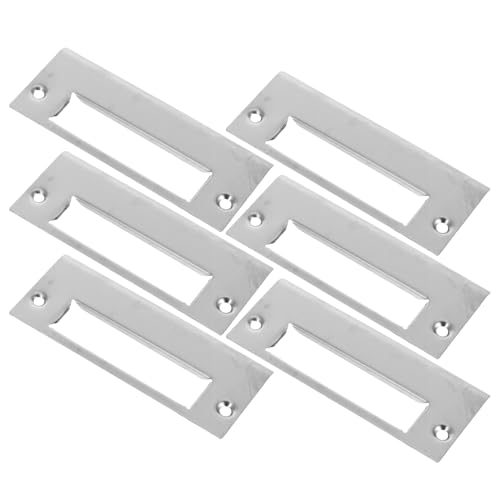 HOLIDYOYO 6pcs Stainless Steel Door Strike Plate Set with Screws Sturdy Door Hole Cover Security Backplate and Deadbolt Replacement