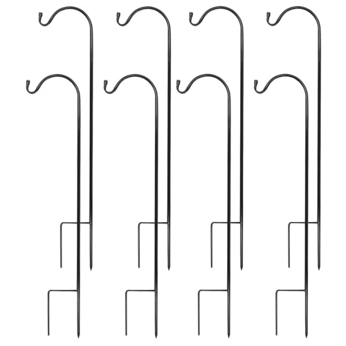 Urban Deco 8PK Heavy Duty Shepherds Hook, 37' Inch Tall Adjustable Height Shepards Hooks for Outdoors, Plant Hangers Garden Stakes, Plant Hooks Pole for Wedding, Garden, Outdoors